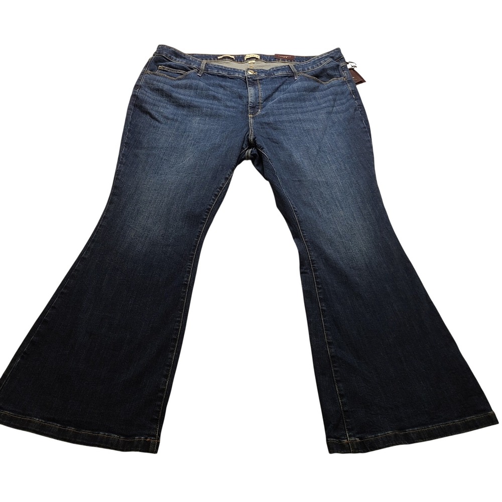 Ava & Viv Women's Plus Size 26 Dark Wash No-Gap Waistband Five Pocket Denim NWT